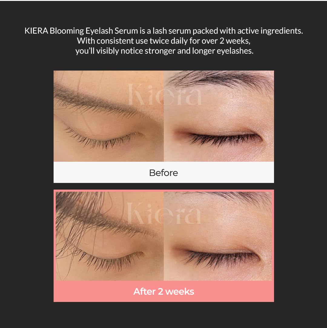 KIERA Blooming Eyelash Serum 0.25oz(7.5ml) | Enhancing Eyelash Length & Thickness | Suitable for Eyebrows and Scalp Use