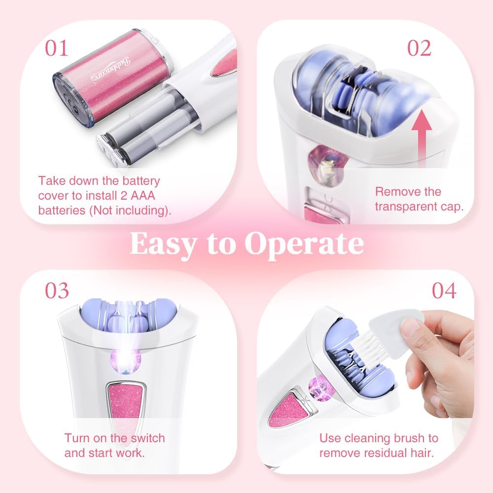Facial Epilator - Smooth Glide Hair Remover for Women | Face, Bikini, Legs & Arms
