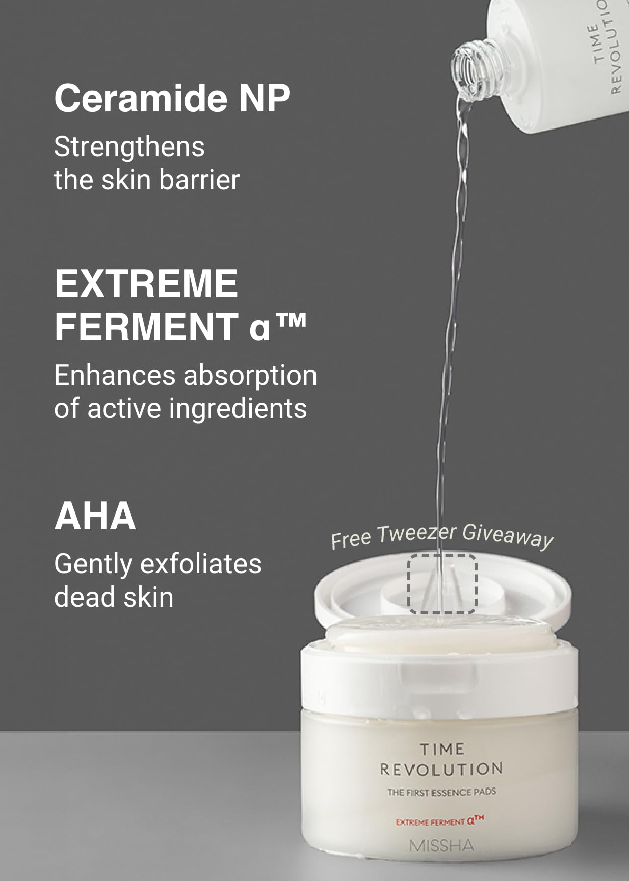 MISSHA Time Revolution The First Essence Toner Pads (75 pads) - Exfoliating Pads Enhanced with AHA, Moisturizing, Larger Size, Advanced Ferment Absorption