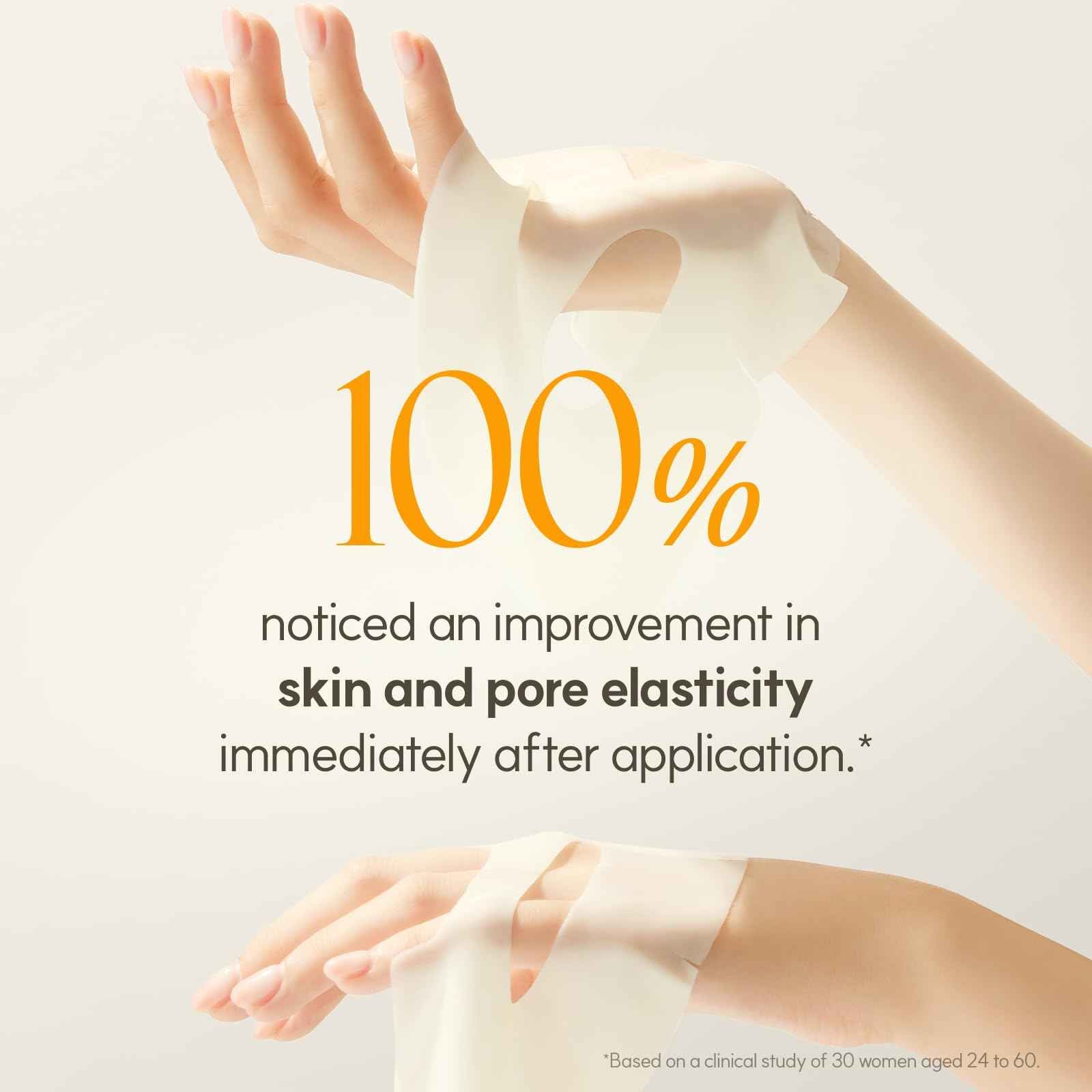 THE FACE SHOP Vita-Toning Vegan Collagen Face Mask, Korean Glass Skin Essential, Hydrogel Mask for Moisturizing & Skin Elasticity, Improves Uneven Tone, 4EA