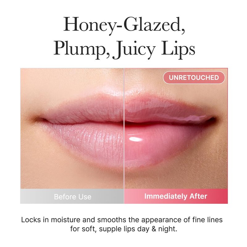 Arencia Honey Glazed Collagen Lip Mask, Overnight Lip Treatment with Collagen and Honey, 0.52 oz