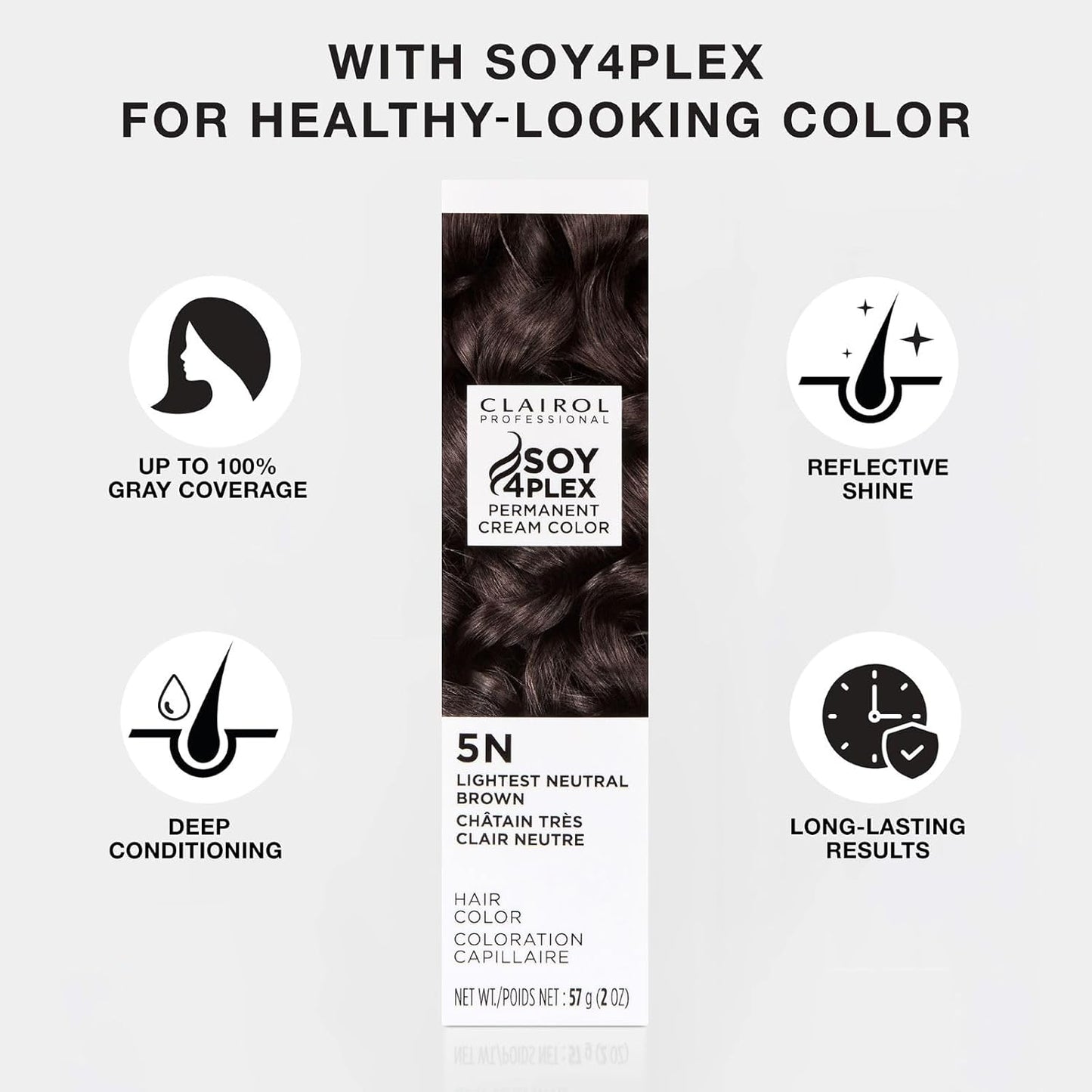 Clairol Professional Permanent Cream Hair Color - 100% Gray Coverage | Deep Conditioning in Blonde, Brown, Black & Red-Violet Shades