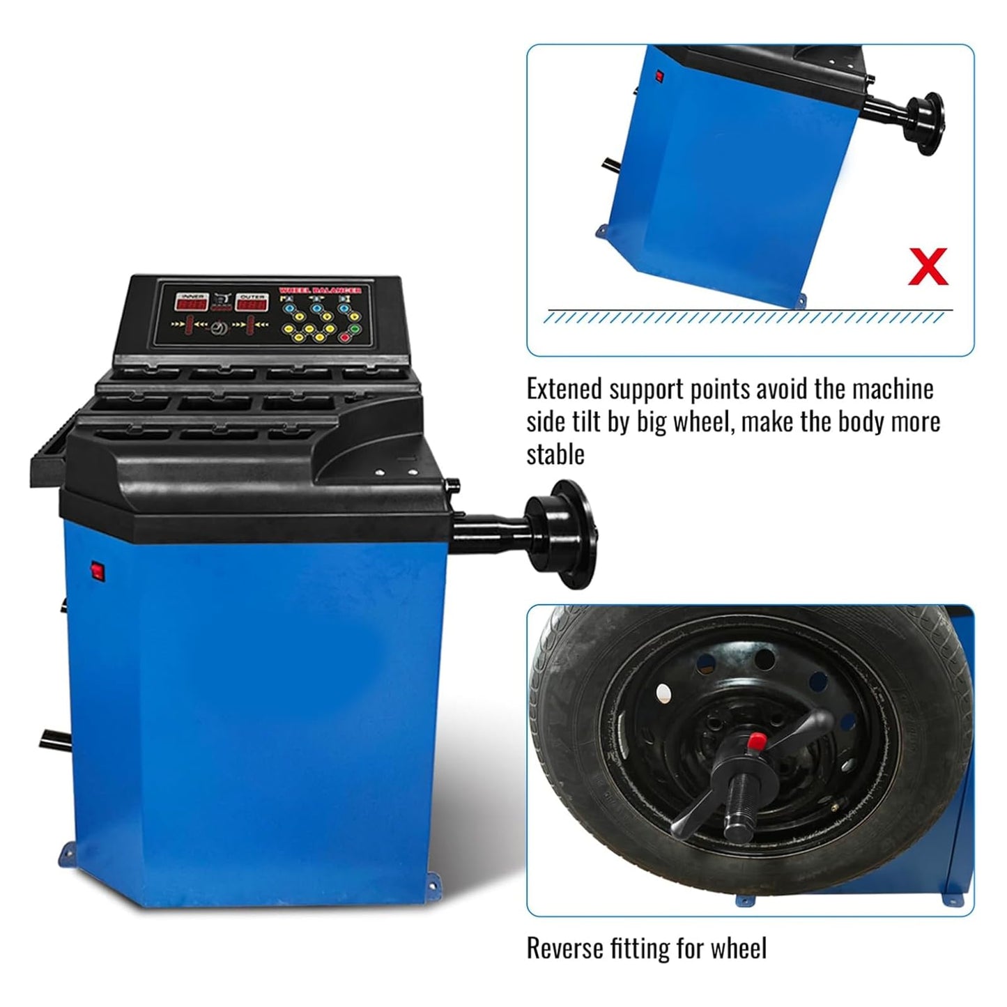Jack Boss Tire Machine and Balancer Combo, Tire Changer Wheel Balancer Machine Combo Rim Clamp 24" Set Item