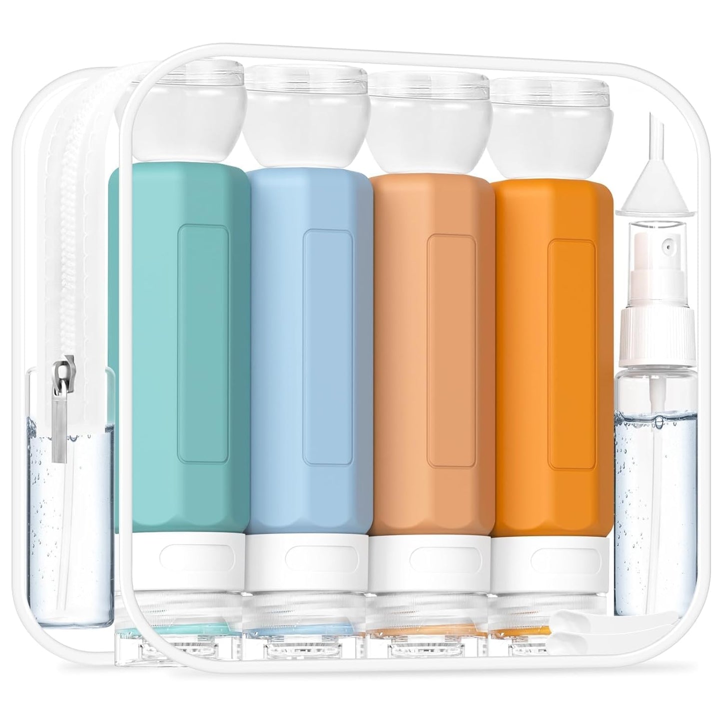 Redfly 17PCS Travel Bottles for Toiletries, TSA Approved Travel Size Containers, Leak Proof Travel Containers for Toiletries, Silicone Travel Kit for Shampoo, Conditioner, Lotion & Creams Purple