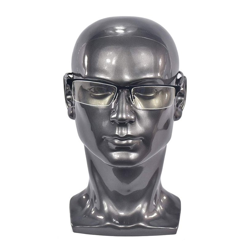 BLTYXT PVC Male Mannequin Head Professional Manikin Training Head for Display Headphone Game Console Hats Wigs Jewellery Glasses Facemask Caps Model Head (L30HH)
