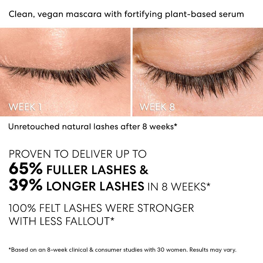 bareMinerals Strength & Length Serum-Infused Black Mascara, Full Size, Vegan, Cruelty-Free & Dermatologist-Tested