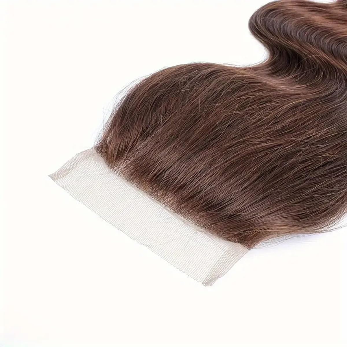 Chocolate Brown 4# Closure 4x4 Free Part Body Wave Closure Brazilian Human Hair Extensions Preplucked Bleached Knots Sew In Weave Virgin Hair Lace Front Closure For Women Wet And Wavy 20 Inch