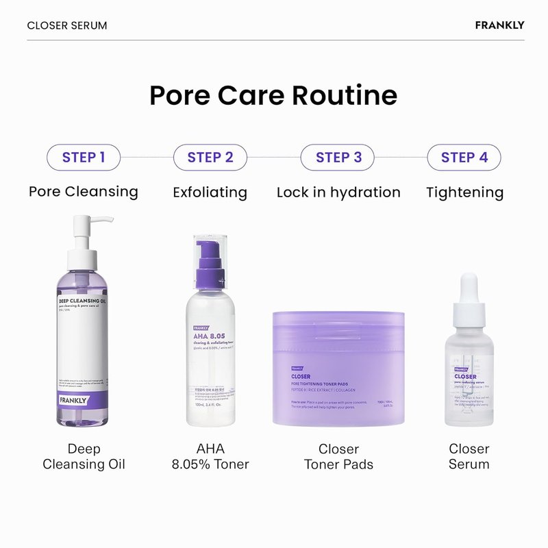 FRANKLY Closer Serum Mega Jumbo | Pore Minimizer Serum | 9 Peptides, Vegan Collagen, Adenosine, PHA | Korean Pore Minimizer for Glass Skin, Anti-Aging, Hydration, Elasticity | 3.38 fl oz