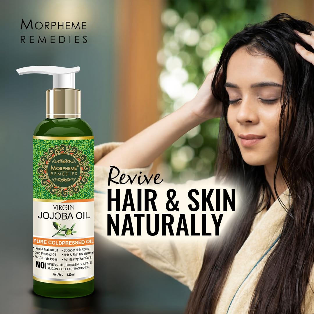 Morpheme Remedies Jojoba Oil - Cold Pressed Virgin Oil for Skin & Hair | 120ml