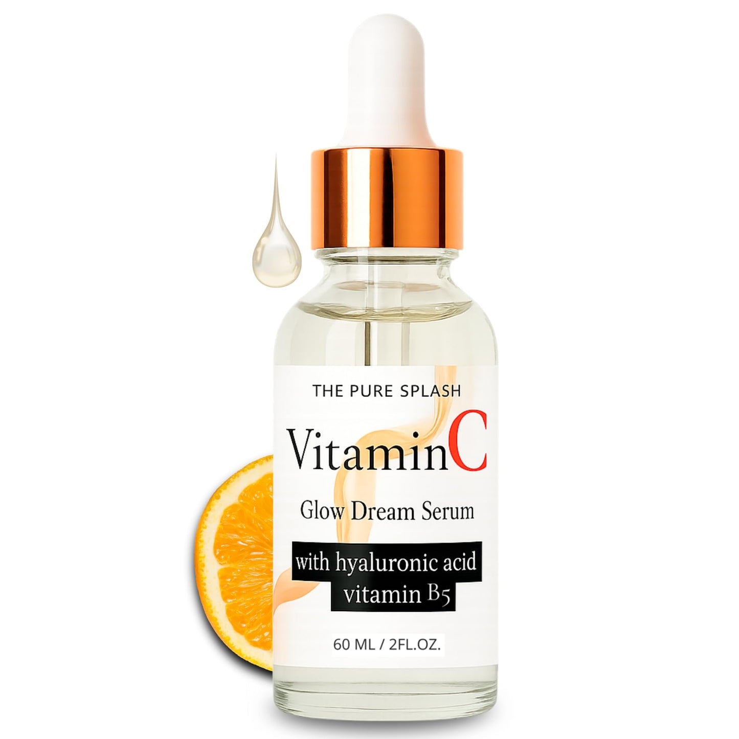 Vitamin C Face Serum 10% – with Hyaluronic Acid & Vitamin B5 – Glow Serum for Face – Lightweight, Non-Greasy, Fragrance-Free – 60ml