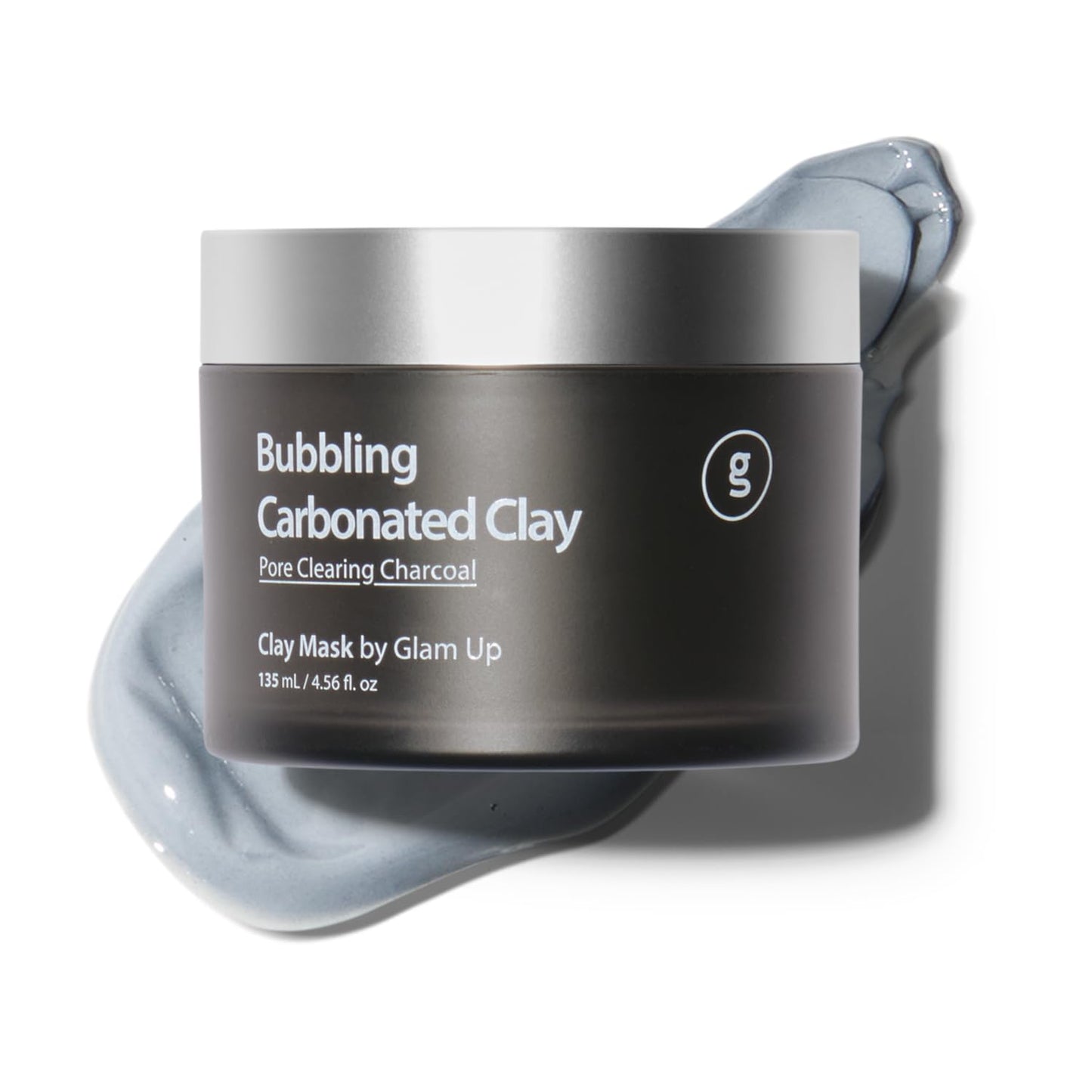 GLAM UP Clean Bubbling Carbonated Clay Mask for Face, Easy-Wash Off Pack, Deep Cleansing, Refreshing Skin Clay Mask, Korean Vegan Skin Care 135ml (4.56 Fl Oz)