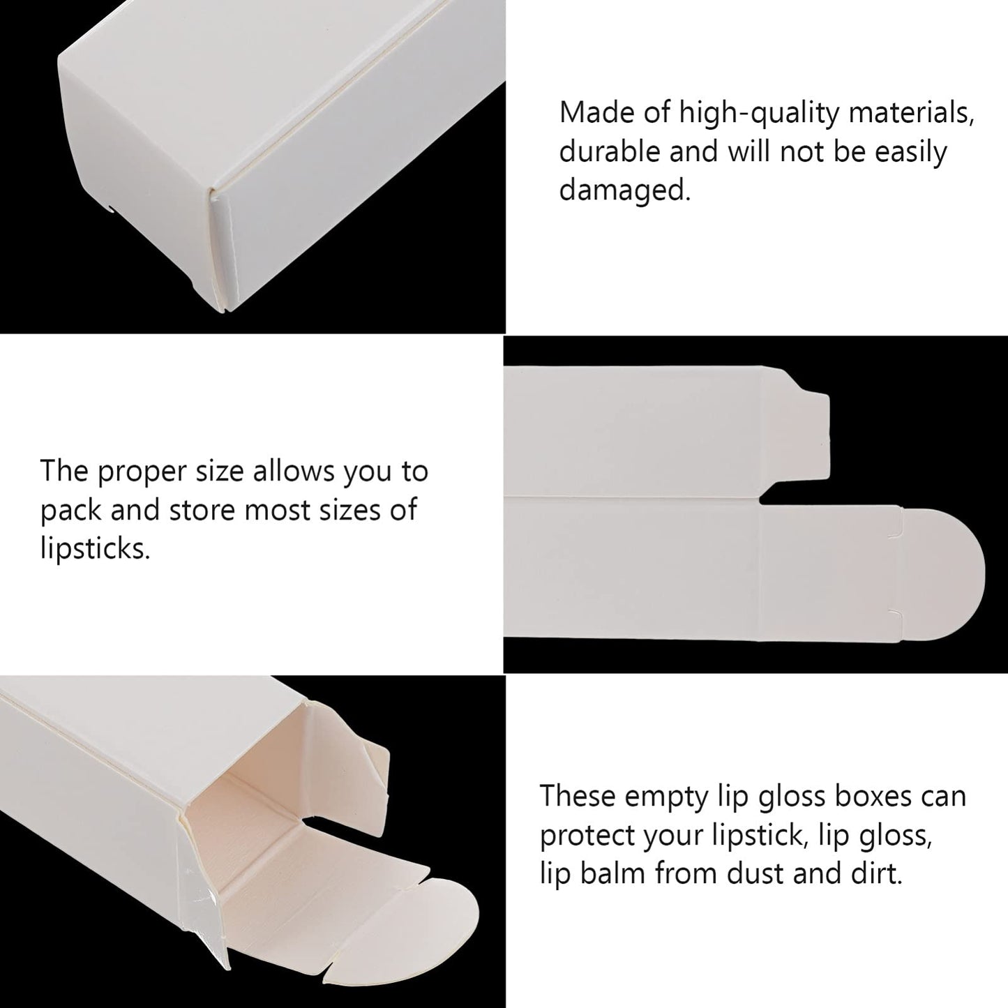 EXCEART Lipstick Pack 50 Pcs Lip Gloss Tubes Kraft Paper Packaging Boxes Lipstick Storage Boxes Lip Balm Wrapping Box (White) Paper Essential Oil Box