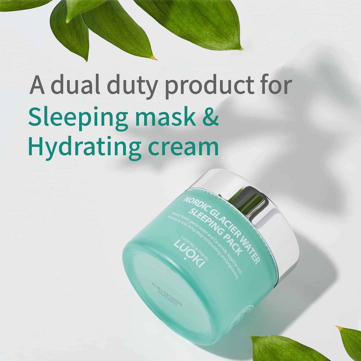 luoki Nordic Glacier Water Sleeping Pack 80g (2.82 Oz) - Skin Hydrating, Soothing & Anti Wrinkle Moisturizing Gel Cream Sleeping Mask