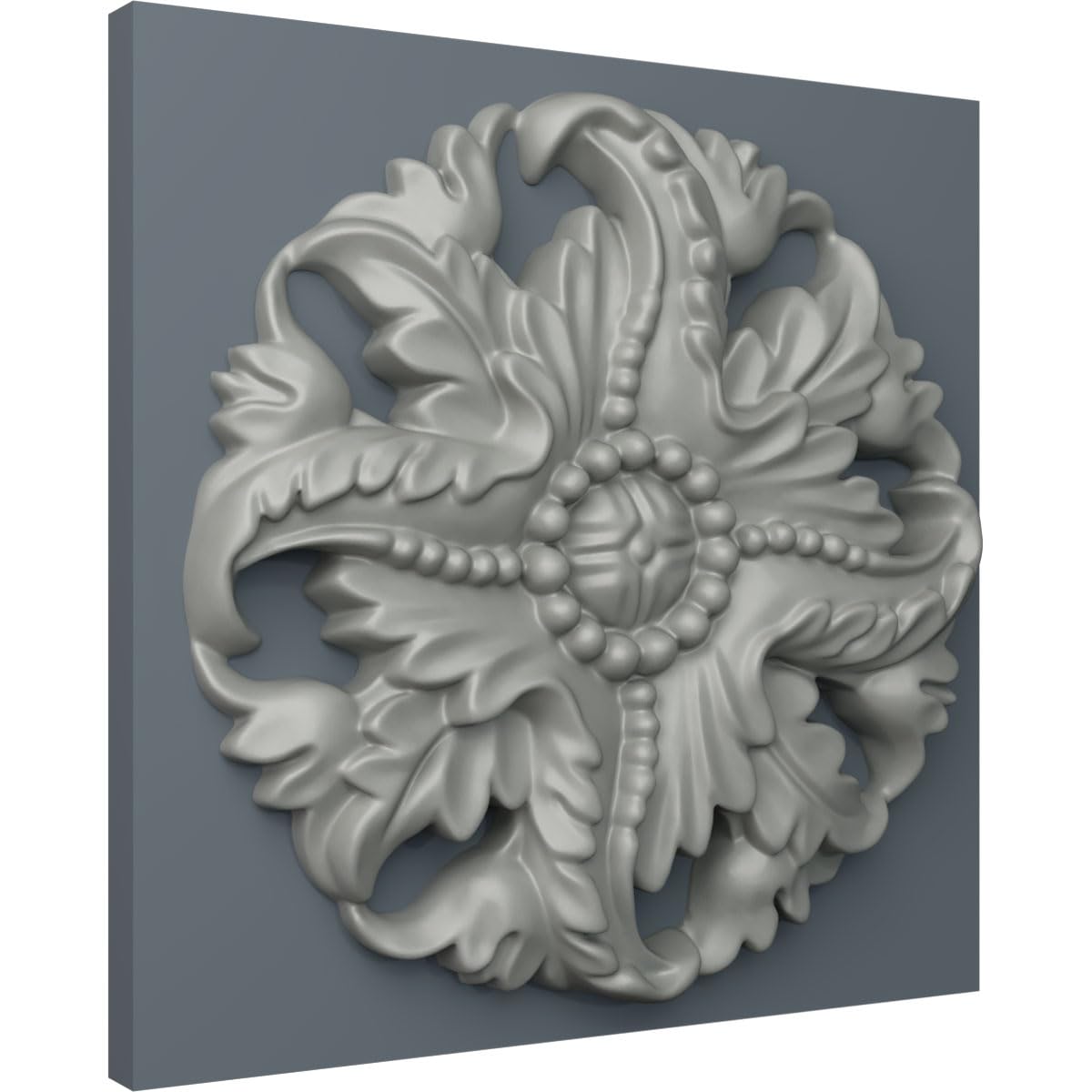 Ekena Millwork ROS04X04MO Medium Monique Round Rosette, 4 7/8"OD x 5/8"P, Primed