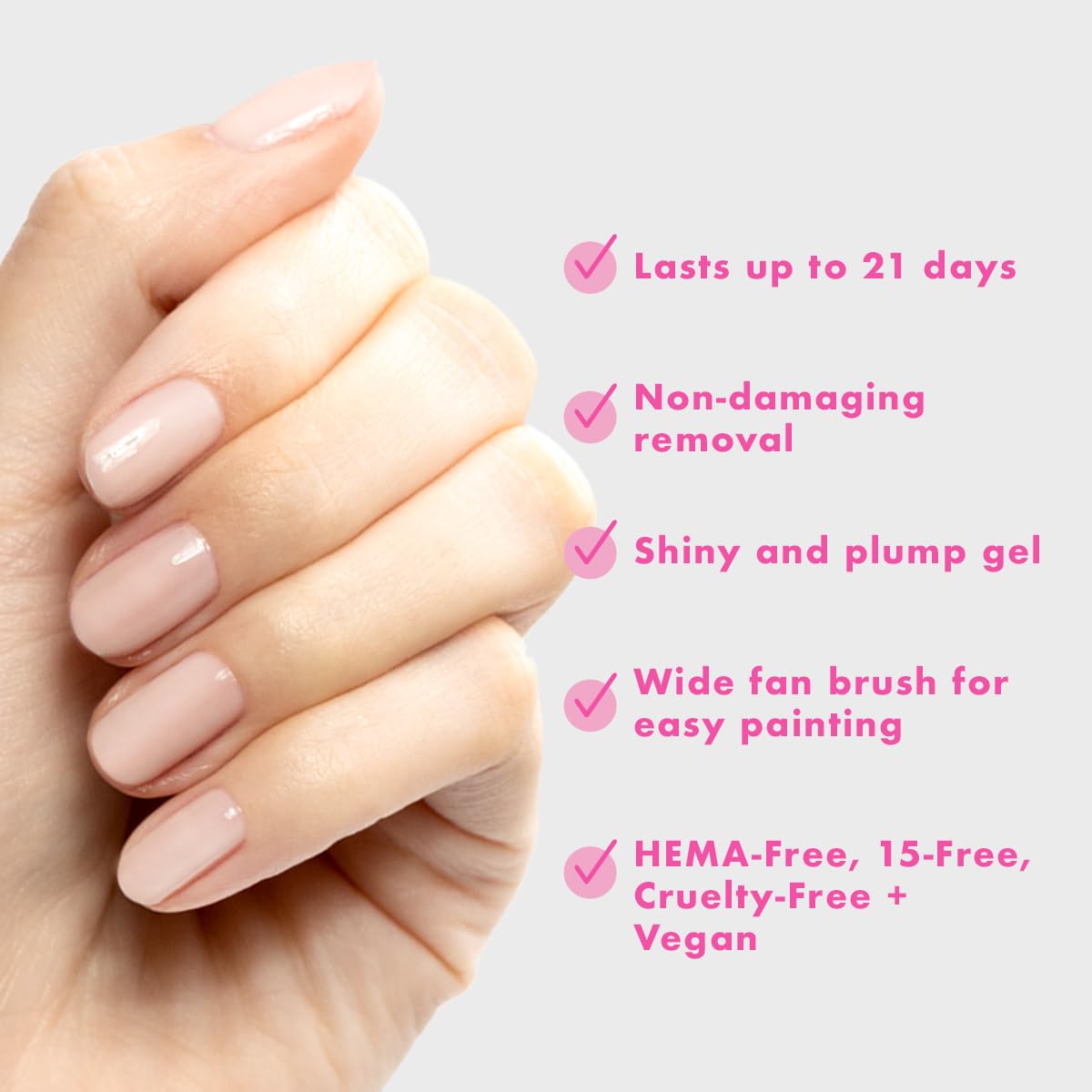 Olive & June Summer Gel Nail Polish | Hema Free | UV LED Nail Lamp Needed | Long Lasting Formula | Up to 21 Days of Wear | Damage-Free Removal | Salon-Quality Manicure Pedicure at Home |CCT Sheer Pink