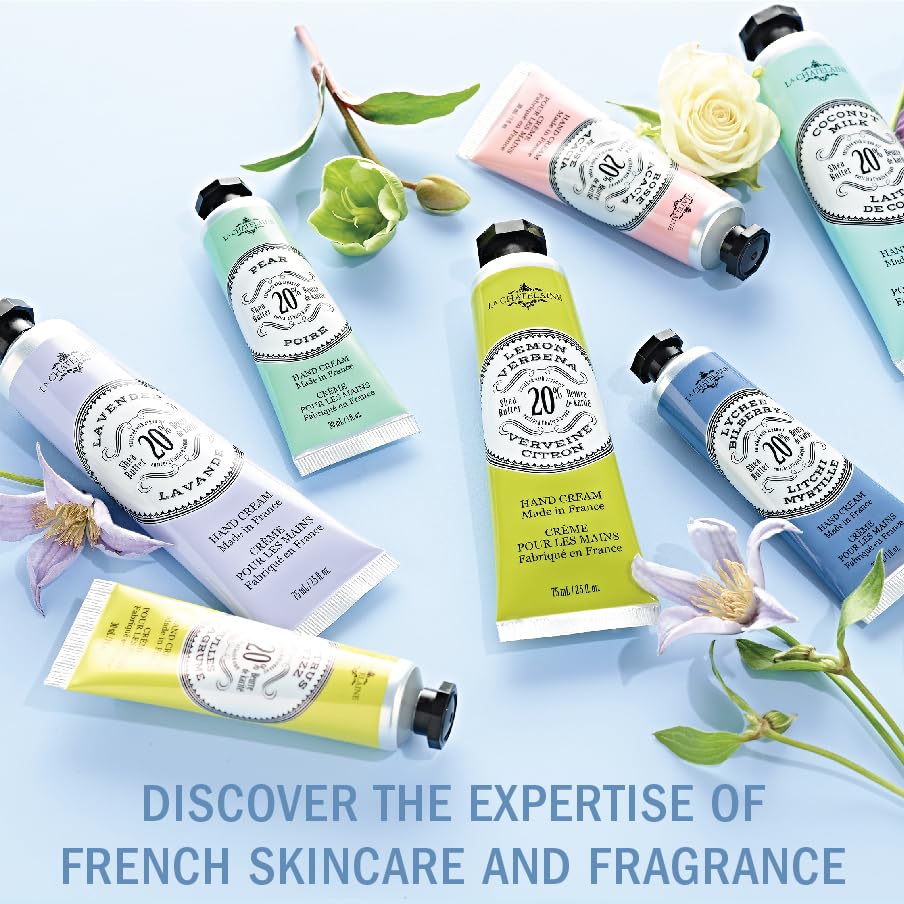 La Chatelaine Shea Butter Hand Cream - Nourishing Travel Size Gift Set | Coconut Milk & Lychee Cranberry