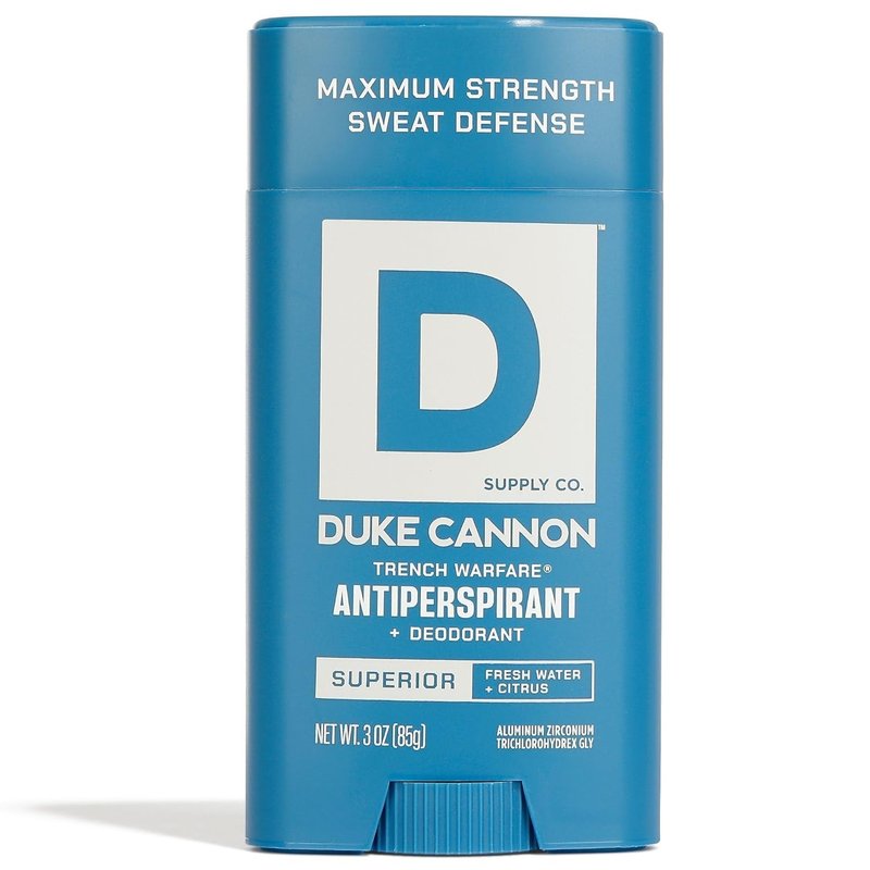 Duke Cannon Trench Warfare Antiperspirant Deodorant for Men – Fresh Water & Citrus Scent, Aluminum-Based, 3 oz, Long-Lasting Sweat Defense with Aloe & Vitamin E