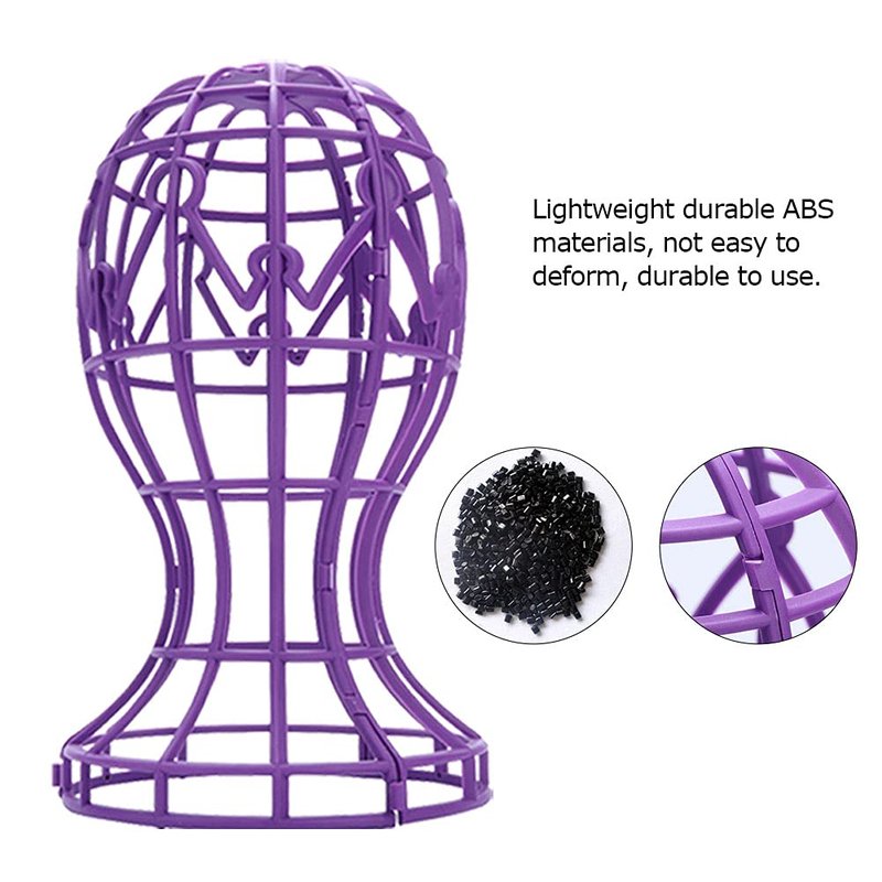 MAVIS LAVEN 2 Colors ABS Foldable Wig Stand Holder, Plastic Wig Display Support Stand Lightweight Hairpieces Display Folding Wig Dry Head Wig Hat Holder()