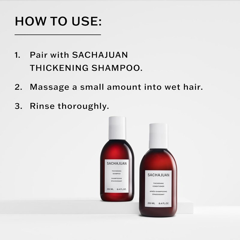 SACHAJUAN Thickening Hair Conditioner - Volumizing & UV Protection, Paraben-Free, Smooth Shine 8.4 oz