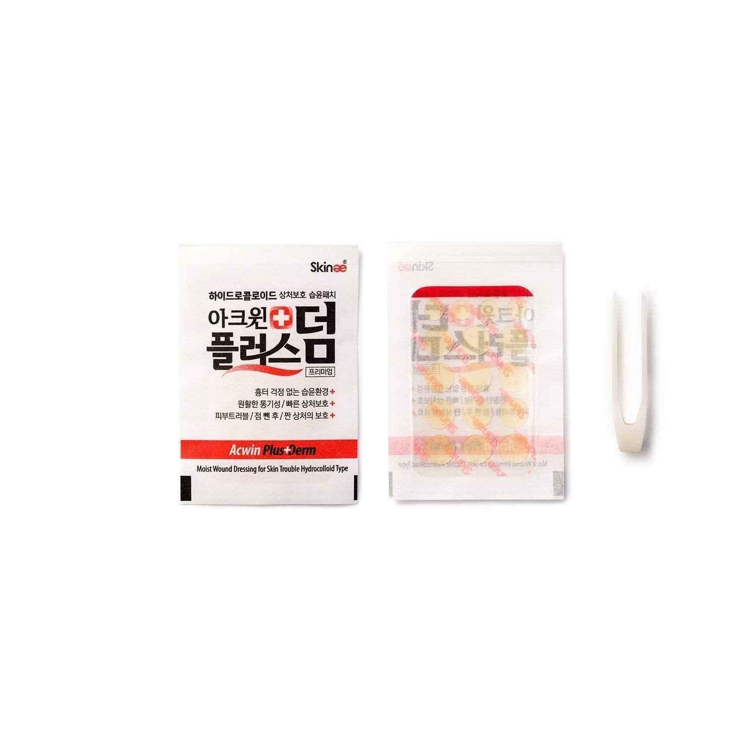 Acwin Plus Derm 4 Pack Acne Spot Pimple Absorbing Cover Patch, Moist Wound Dressing for Skin Trouble Acne Pimple Care Hydrocolloid Patch (Total 272 count)