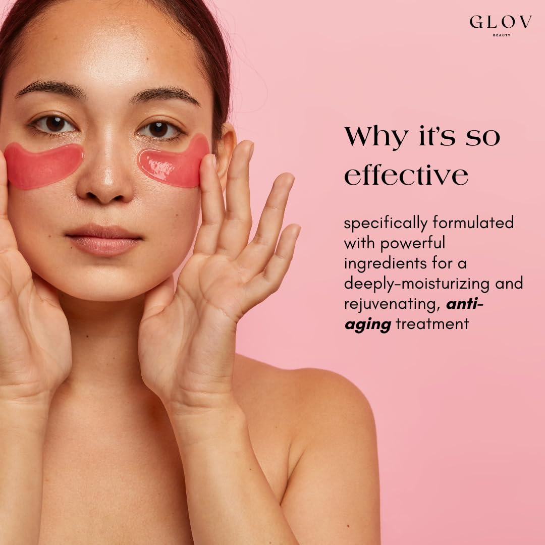 Glov Beauty Under Eye Gels - Intense Hydrating Eye Mask with Hyaluronic Acid & Collagen | 30 Pairs for Dark Circles & Puffiness