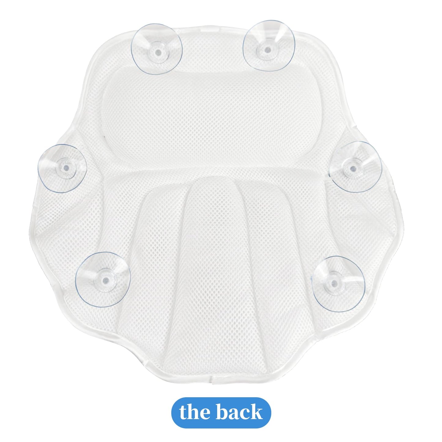 Super Thick Bath Pillow, Soft and Comfortable Bath Pillow, 4D mesh Fabric and 6 Non-Slip Suction Cups, Used for Bathtub Head and Neck Support to Relax Family spa hot tub Essentials, Ladies Bath Gift
