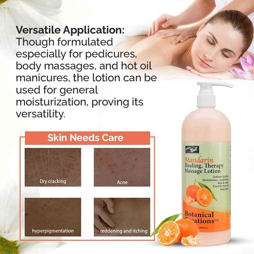 PRO NAIL - Healing Therapy Massage Lotion - Professional Pedicure, Body and Hot Oil Manicure, Infused with Natural Oils, Vitamins, Panthenol and Amino Acids (Mandarin, 32 Oz)