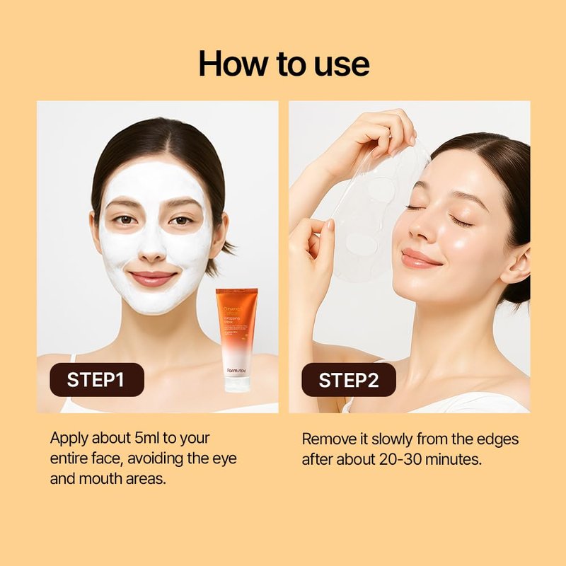 FARMSTAY Ginseng Collagen Wrapping Mask for Glass Skin - Hydrating Peel Off Face Mask with Real Ginseng Extract, Night Facial Skincare for Glowing & Radiance, Includes Application Brush, 5.07 fl oz