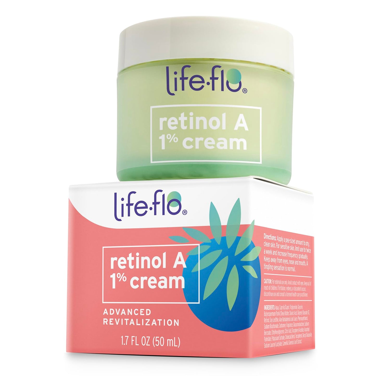 LIFE-FLO Retinol Face Cream - Face Moisturizer and Neck Cream w/ 1% Retinol Vitamin A, Green Tea and Vitamin E - Refines Skin, Minimizes Appearance of Fine Lines and Wrinkles, 60-Day Guarantee 1.7oz