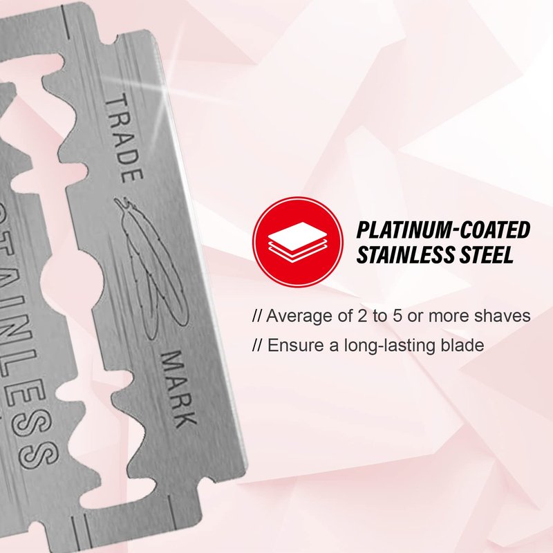 Feather Razor Blades - Hi-Stainless Double Edge for Smooth Shaving | 10 Pack