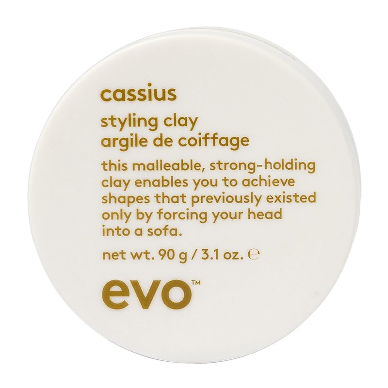 Evo Cassius Strong Hold Hair Styling Clay for Thick Hair - Adds Definition, Texture & Matte Finish - 3.17 oz
