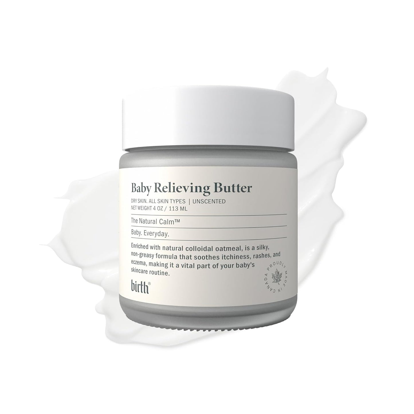 Baby Eczema Butter - Steroid-Free Natural Cocoa Seed Butter & Colloidal Oatmeal | Soothes Itchy Skin | Non-Greasy 4oz