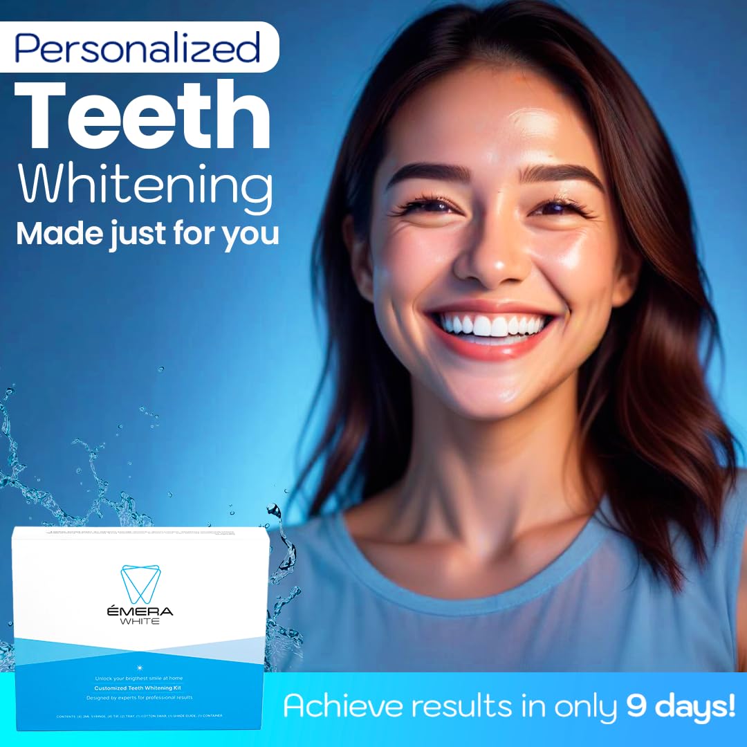 EmeraWhite Teeth Whitening Kit - 9-Day Whitening System for Sensitive Teeth - Professional At-Home Treatment for Fast, Safe Results | Enamel Safe