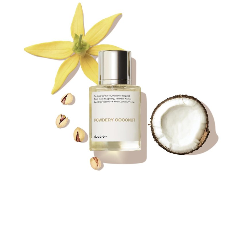 Dossier Powdery Coconut Eau de Parfum - Long-Lasting Unisex Fragrance - 1.7 fl oz (50ml) | Inspired by Soleil Blanc