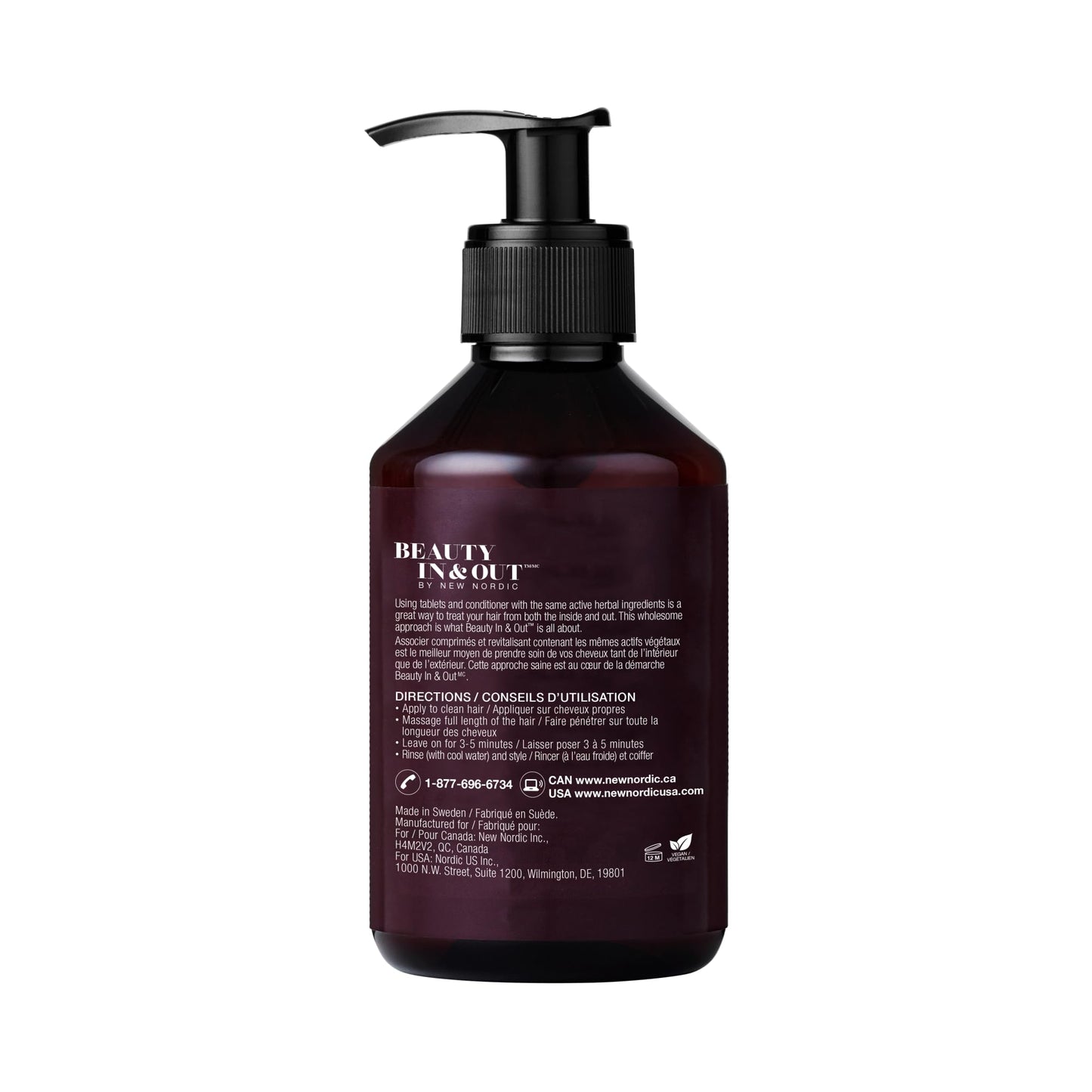 New Nordic Hair Volume Conditioner, Creamy Herbal Recipe to Weightlessly Hydrate, Volumize, Soften & Shine, Vegan, Clean Ingredients, 8.5 Fl Oz