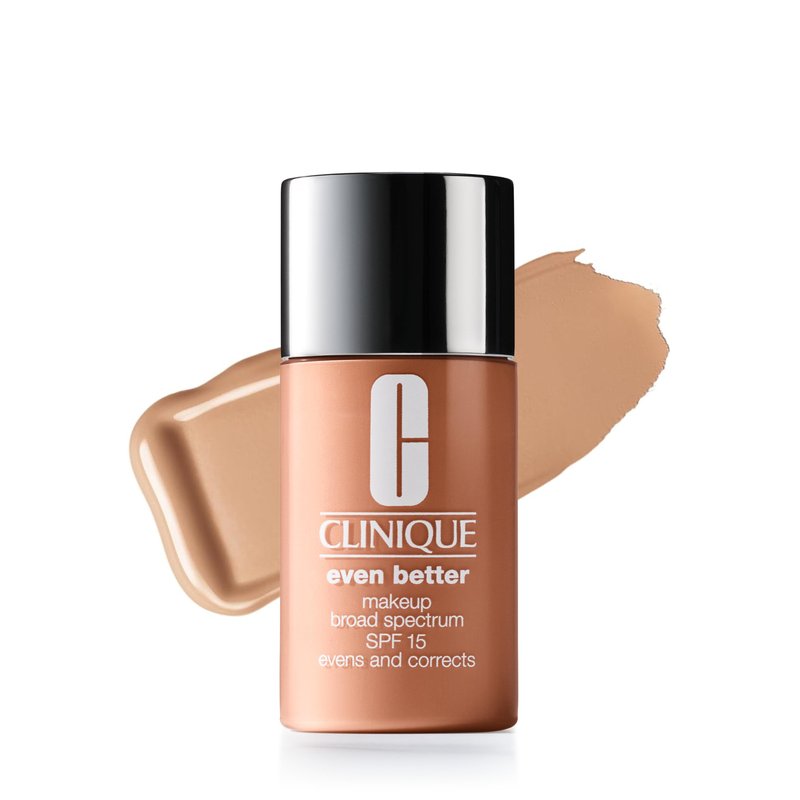 Clinique Even Better Makeup Liquid Foundation SPF 15 With Vitamin C For Dry + Oily Combination Skin Types | Medium Coverage + Natural Finish | Evens Skin Tone + Reduces Dark Spots, Vanilla, 1 Fl Oz