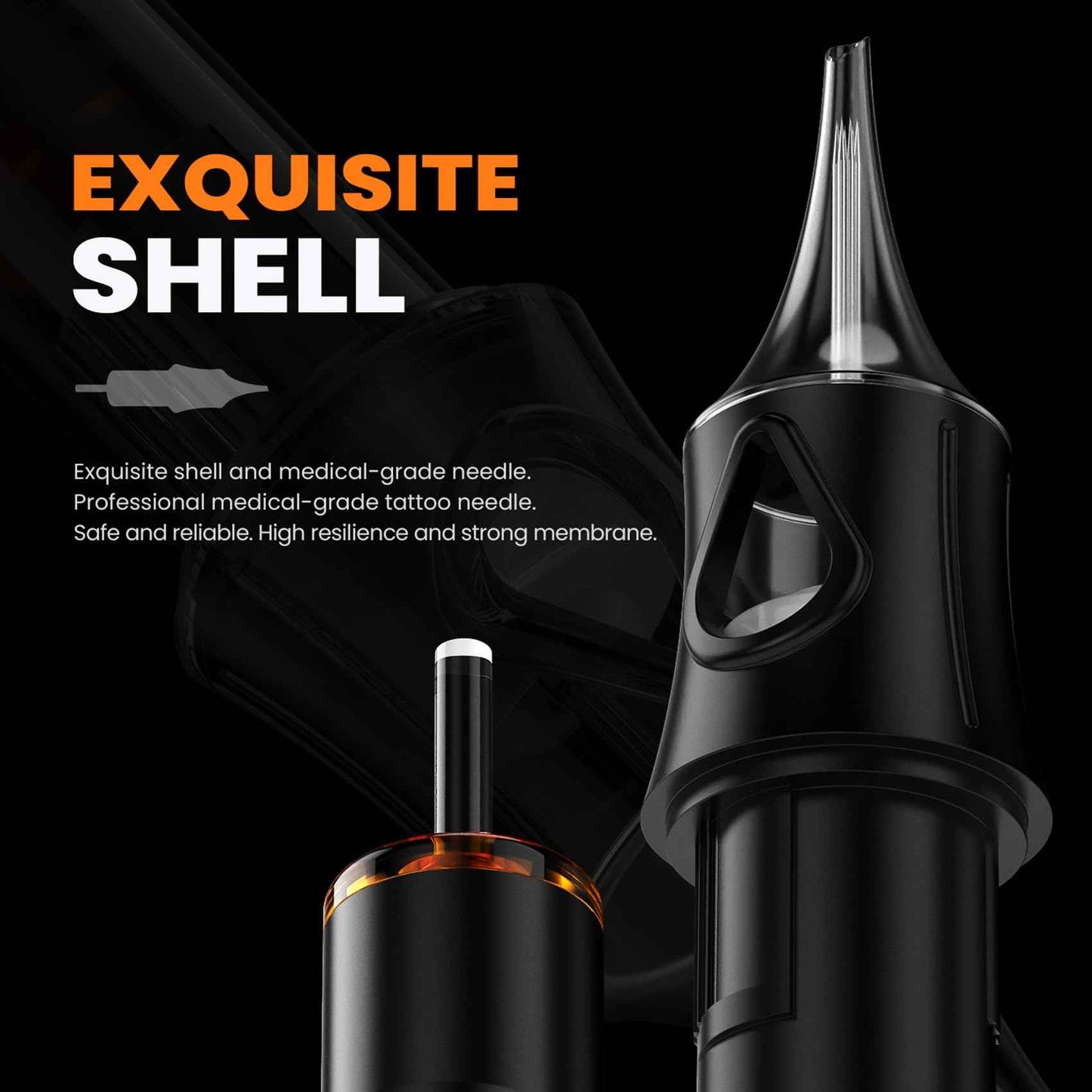 Ackbun 50 Assorted Tattoo Cartridge Needles Mixed Size #12 Standard Round Liner Shader Magnum - 5Pcs each of 5RL, 7RL, 9RL, 11RL, 5RS, 9RS, 15M1, 21M1, 15RM, 21RM Pro Disposable Tattoo Needles