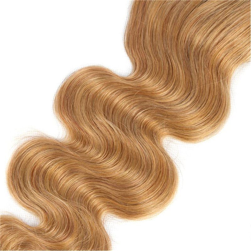 4X4 Honey Blonde 27# Closure Pre Plucked Closure Hd Transparent Lace With Baby Hair Brazilian Virgin Hair Body Wave 14 Inch Next Day Delivery