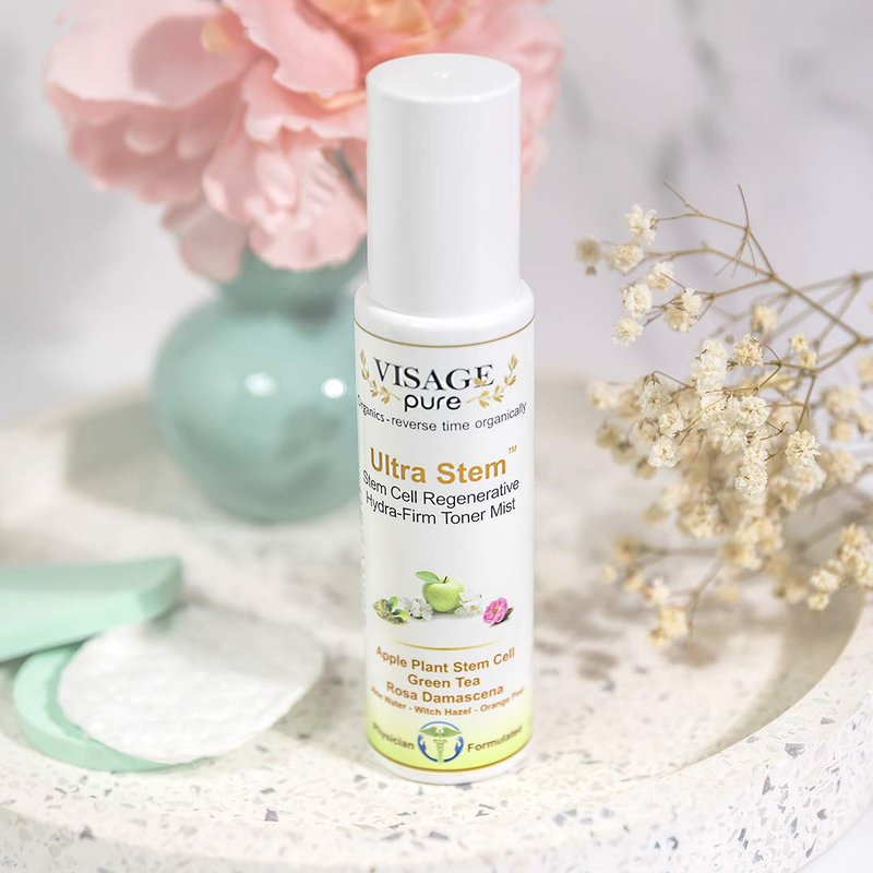 Visage Pure Ultra Stem Regenerative Anti-Aging Toner - Extra Strength Highest Concentration Stem Cell Toner. Tightens The Skin and Minimizes Pores - Organic - Physician Formulated -Research Supported