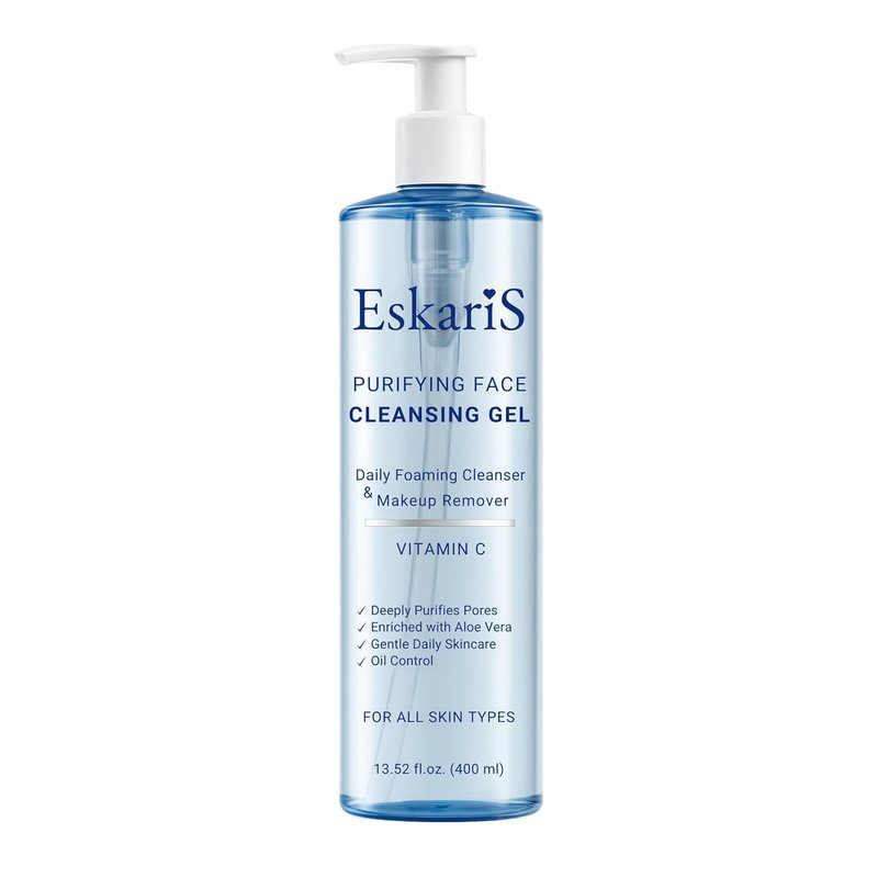 Purifying Face Cleansing Gel | Vitamin C & Aloe Vera Daily Foaming Wash - Oil Control, 13.52 oz (400 ml)