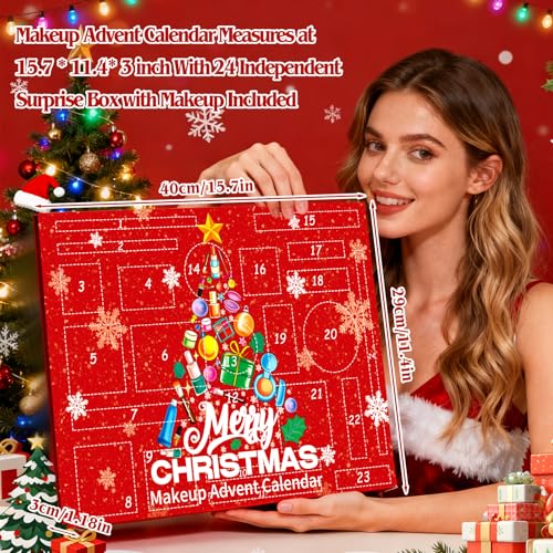 Makeup Advent Calendar 2025, Advent Beauty Calendar 24 Days Christmas Countdown Full Makeup Surprise Gift Kit for Women & Teen Girls