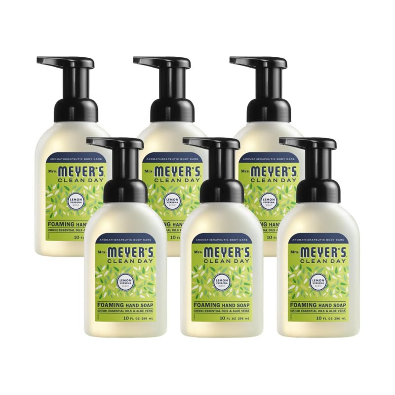 Mrs. Meyer's Foaming Hand Soap - Lemon Verbena Scent | 10 fl oz (Pack of 6)