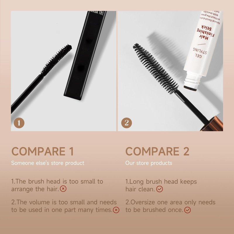 BEUKING Broken Small Hair Finishing Stick Hair Smoothing Cream Loose Hair Quick Styling Non-Greasy Non-Sticky Bangs Styling Gel for Frizz Control & Fixing Stereotypes Hair Mascara for All Hair Types
