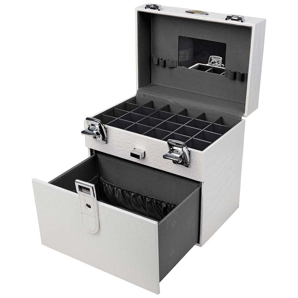 SHANY Makeup Travel Case - Versatile Organizer for Makeup & Nail Accessories | White Lily