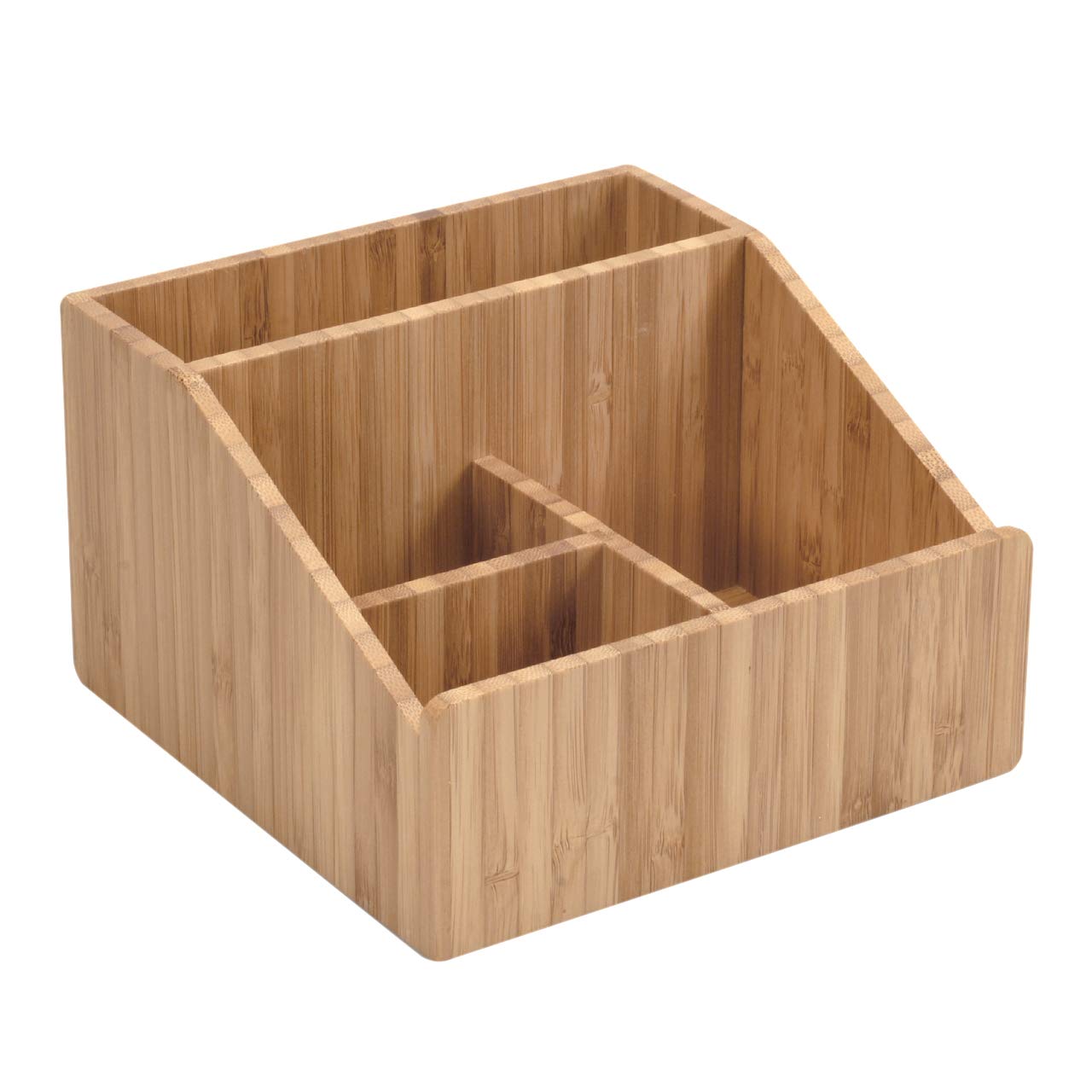 MobileVision Bamboo Makeup Organizer Cosmetics Caddy Holder for Lipsticks, Nail Polish, Palettes, Concealer, Brushes, Perfumes, Lotions, and other Toiletries