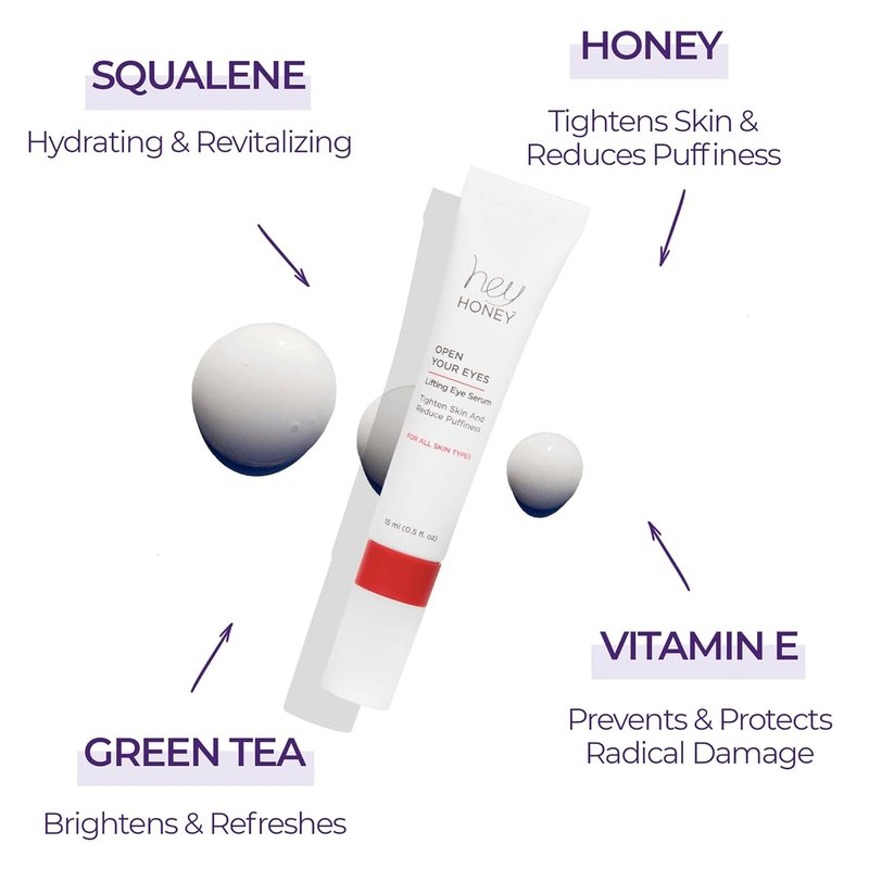 Lifting Eye Serum - Hydrating Under Eye Cream for Dark Circles & Puffiness | Suitable for Sensitive Aging Skin | 0.5 oz.