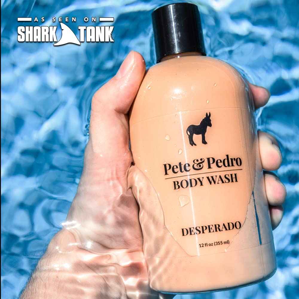 Pete & Pedro DESPERADO BODY WASH For Men - Rum & Tobacco Scented Moisturizing Men's Shower Bodywash | Has Activated Charcoal & Helps With Dry Skin | As Seen on Shark Tank, 12 oz.