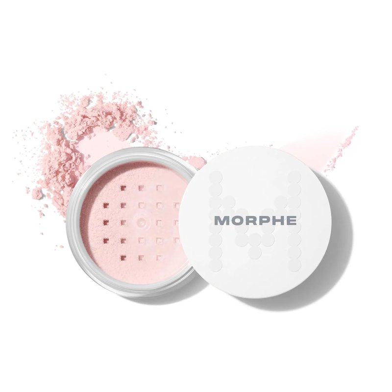Morphe Bake & Set Brightening Setting Powder - Talc-Free Loose Powder for Natural Finish | Brightening Pink (0.09 oz)