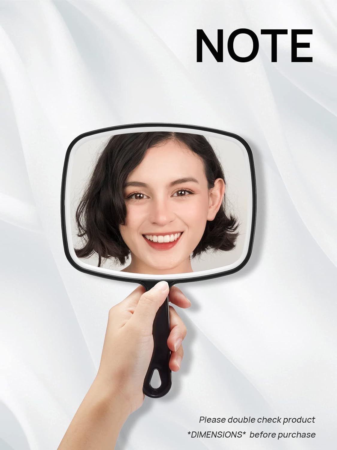 Handheld Black Mirror - OMIRO 6.6" W x 9.2" L | Set of 3 Portable Mirrors