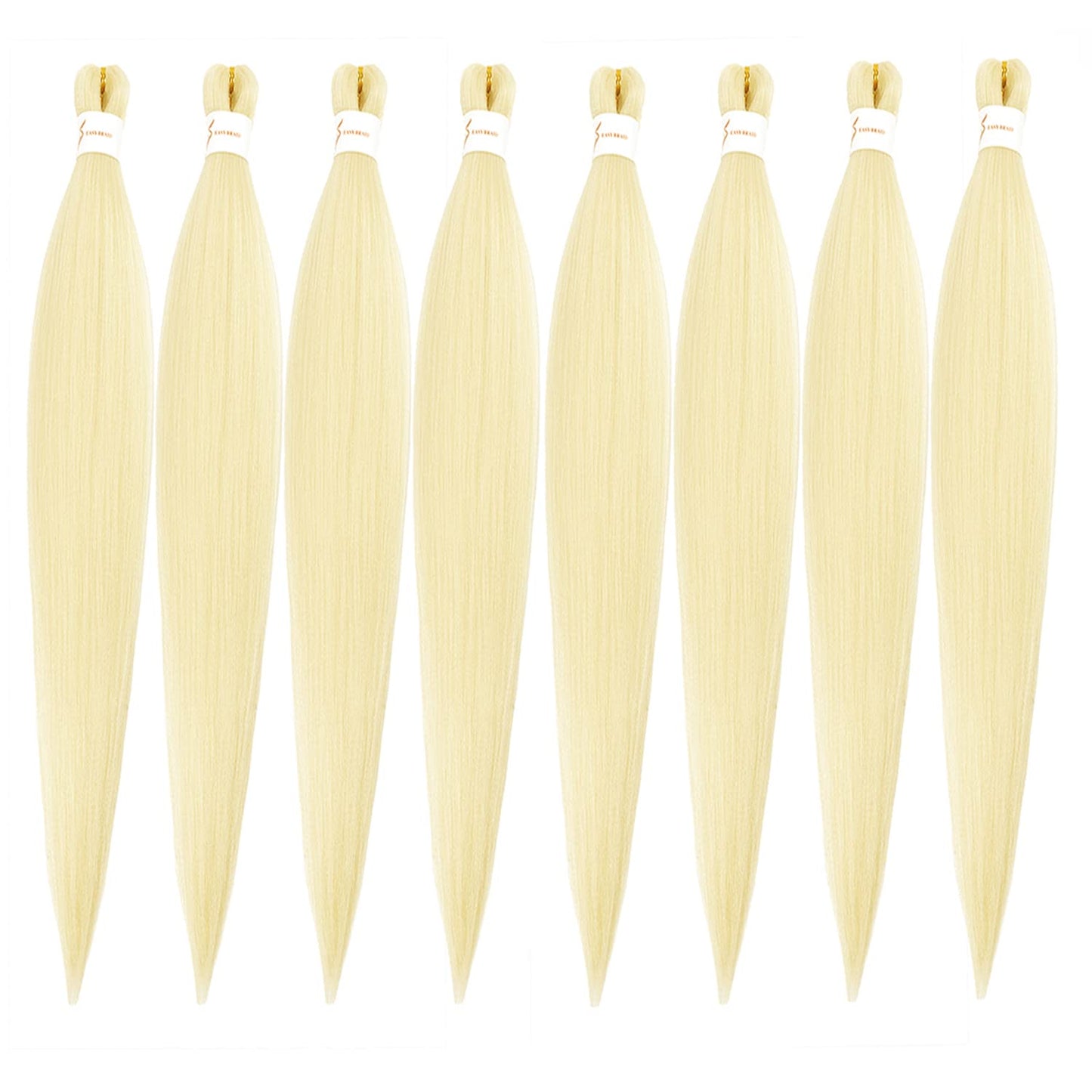 Ubeleco Braiding Hair, Pre-stretched Braiding Hair 8 Packs 48 Inch Soft Yaki Texture, No Itch, Hot Water Setting Hair Extensions for Braids Bleached Blonde (48in,#613)